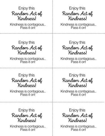 Random Acts of Kindness Cards Free Printable