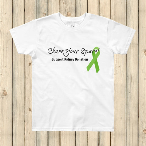 Share Your Spare Kidney Donation Kids' Shirt - Choose Color - Sunshine and Spoons Shop