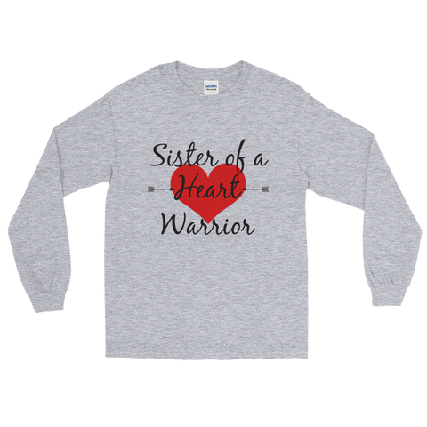 Sister of a Heart Warrior CHD Heart Defect Unisex Long Sleeved Shirt - Choose Color - Sunshine and Spoons Shop