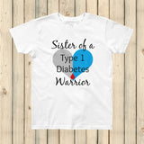 Sister of a Type 1 Diabetes Warrior T1D Kids' Shirt - Choose Color - Sunshine and Spoons Shop