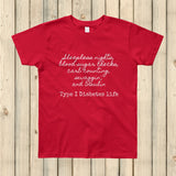 Type 1 Diabetes Life T1D Kids' Shirt - Choose Color - Sunshine and Spoons Shop