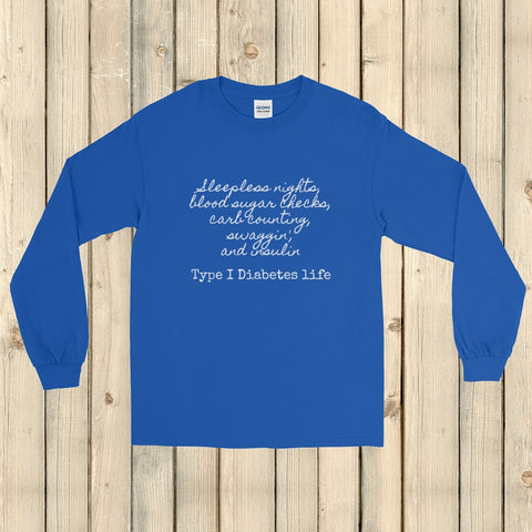Type 1 Diabetes Life T1D Unisex Long Sleeved Shirt - Choose Color - Sunshine and Spoons Shop