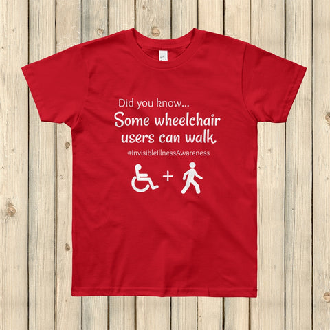 Some Wheelchair Users Can Walk Disability Awareness Kids' Shirt - Choose Color - Sunshine and Spoons Shop