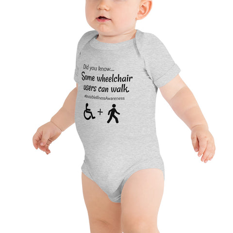 Some Wheelchair Users Can Walk Disability Awareness Onesie Bodysuit - Choose Color - Sunshine and Spoons Shop
