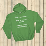 Yes, I Have Autism. No, My Mom Doesn't Want Your Advice Hoodie Sweatshirt - Choose Color - Sunshine and Spoons Shop