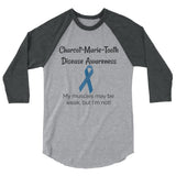 Charcot Marie Tooth Disease Awareness 3/4 Sleeve Raglan Unisex Shirt - Choose Color - Sunshine and Spoons Shop