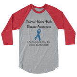 Charcot Marie Tooth Disease Awareness 3/4 Sleeve Raglan Unisex Shirt - Choose Color - Sunshine and Spoons Shop